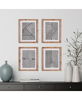 Achromatic Linear Petite Prints, Set Of 4