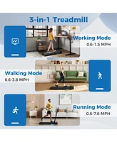 3 in 1 Folding Treadmill with Remote Control and Led Display