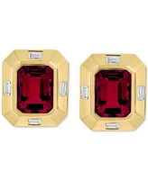 Effy Garnet (3-3/4 ct. t.w.) & White Topaz (1/4 ct. t.w.) Stud Earrings in 14k Gold