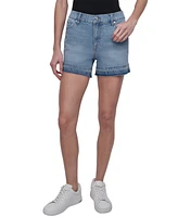 Dkny Jeans Women's Mid-Rise Released-Hem Denim Shorts - Kx7