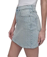 Dkny Jeans Women's Printed High-Rise Denim Miniskirt