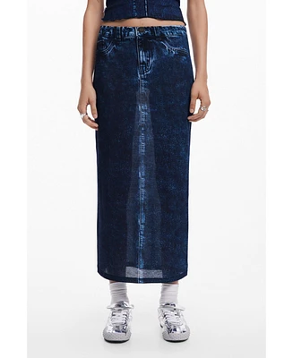 Desigual Women's Denim-effect skirt