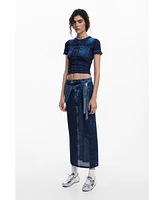 Desigual Women's Denim-effect skirt