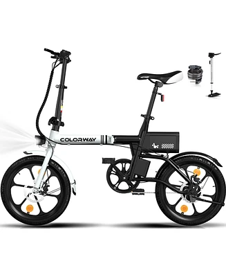 Colorway BK35M Folding Electric Bicycles, 16 inch E Bike 350W City E-Bike Max. Range 16-37MILE for Adults
