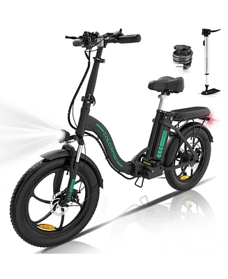 Colorway 500W Electric bicycles, 20x3.0in Fat Tire Electric Bike, 12Ah/36V E-Bike, 7-shimano 19.9MPH Bicycle for Teenager and Adults-UL2849