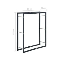 Firewood Rack Black 31.5"x9.8"x39.4" Steel