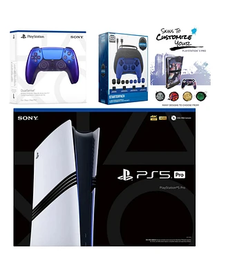 Sony PlayStation 5 Pro with Extra Controller, Gamer Starter Kit and MightySkins Decal Voucher Plus 2 Year Cps Extended Warranty