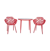 Devon Tree Design Glass Top Aluminum Base Indoor Outdoor Bistro Dining Table