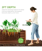 Best Choice Products 8x2x2ft Outdoor Metal Raised Garden Bed, Planter Box for Vegetables, Flowers, Herbs