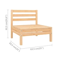 Patio Middle Sofas 2 pcs Solid Wood Pine