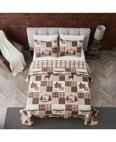 Linery & Co. Rustic Lodge Patchwork Microfiber Quilt Set With Shams