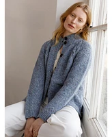 Celtic & Co. Women's Donegal Wool Funnel Neck Cardigan