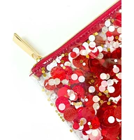 Packed Party Spirit Squad Confetti Everything Pouch, Makeup Bag, Travel Bag,Cosmetic Bag for Women (Red)