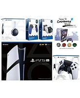 Sony Playstation 5 Pro Bundle with White Pulse Headset, Extra Edge Controller, Trigger Stop Kit, Dual Charge Dock and MightySkins Decal Voucher Plus 1