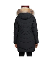 Pajar Women's January Down Chevron Puffer with Detachable Hood Faux Fur