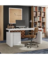 Famapy L-Shaped 70.9 in. W Adjustable Height Desk Ergonomic Stand-up Desk White Home Office Sit with Memory Preset Controller