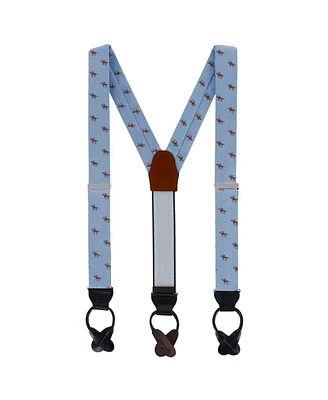 Trafalgar Men's Down The Stretch Racehorse Linen Blend Button End Suspenders