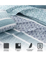 Linery & Co. Stripe Paisley Microfiber Quilt Set With Shams