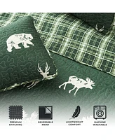 Linery & Co. Deer & Trees Microfiber Quilt Set with Shams