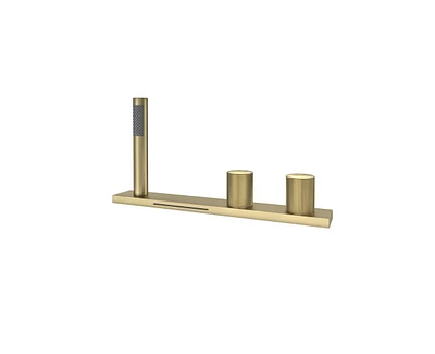 Casainc 2 Handles Deck Mounted Bathroom Tub Faucet Trim with Handshower