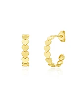 The Lovery Golden Hearts C-Hoop Earrings 14K Gold