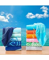 Linery & Co. 100% Cotton Jacquard 2 Pack Summer Beach Towels, 30" x 60"