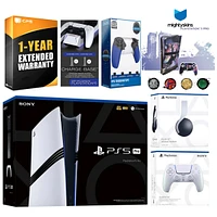 Sony Playstation 5 Pro Bundle with White Pulse Headset, Extra Galactic Purple Controller, Trigger Stop Kit, Dual Charge Dock and MightySkins Decal Vou