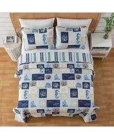 Linery & Co. Seashell Patchwork Microfiber Quilt Set With Shams