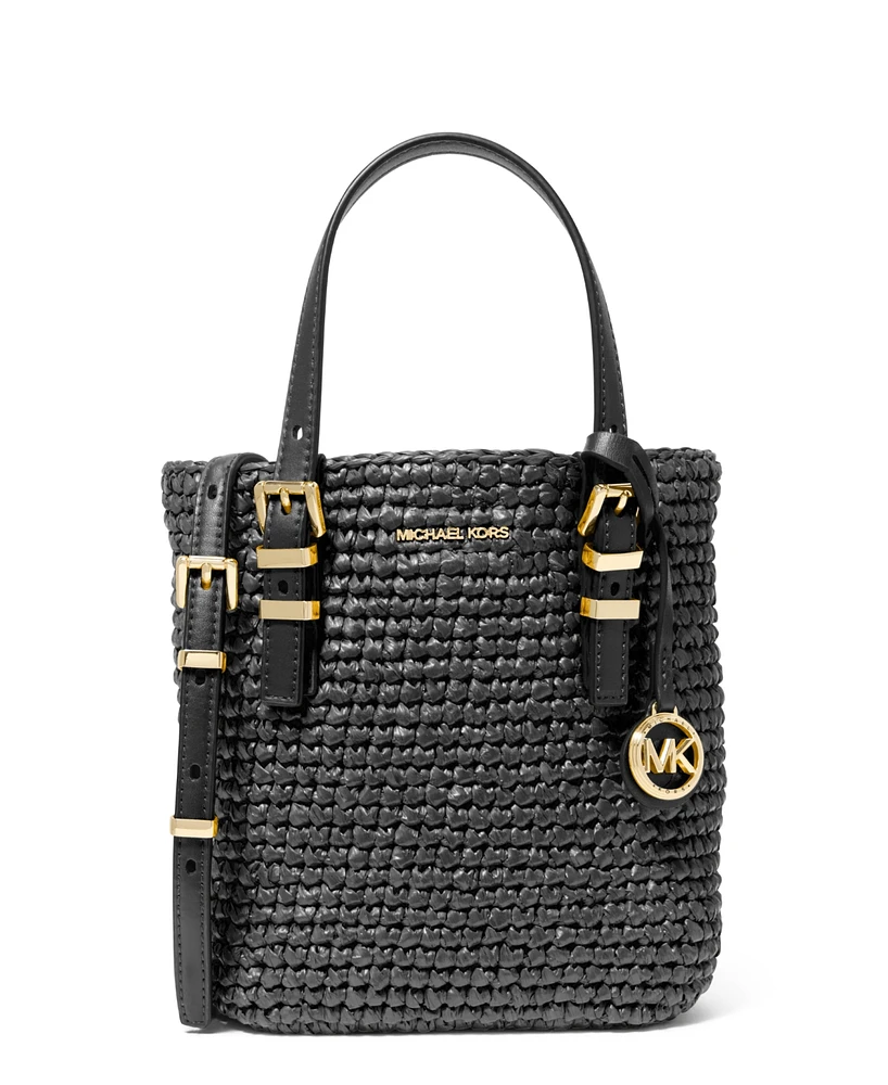 Michael Kors Quinn Small North South Woven Tote Crossbody