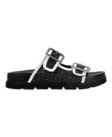 Marc Fisher Ltd Women's Mylan Woven Buckle Straps Flat Sandals