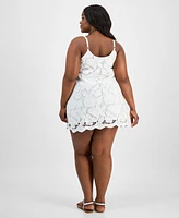 And Now This Plus Crochet Lace Mini Dress, Exclusively at Macy's