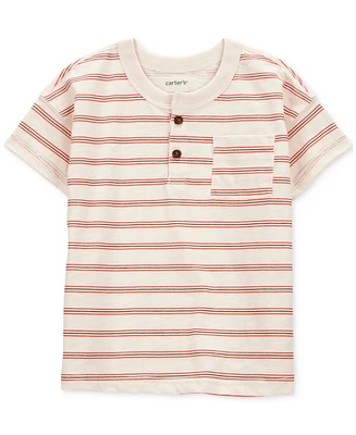 Carter's Toddler Boys Striped Slub Jersey Henley T-Shirt