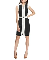 Tommy Hilfiger Colorblocked Belted Sheath Dress
