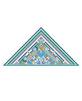 Jessie Zhao New York Double Sided Wool Silk Triangle Scarf Of Shapes Reconstruction