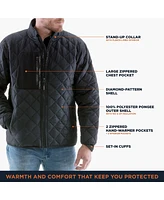 RefrigiWear Men's EnduraQuilt Diamond Quilted Puffer Jacket - Insulated Cold Weather Water-Resistant Winter Coat