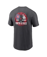 Nike Men's Anthracite 2025 Mlb World Tour: Tokyo Series Los Angeles Dodgers vs. Chicago Cubs Matchup T-Shirt