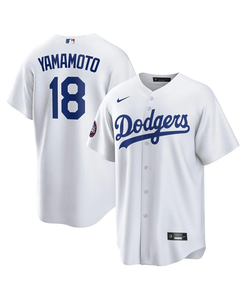 Nike Men's Yoshinobu Yamamoto White Los Angeles Dodgers 2025 Mlb World Tour: Tokyo Series Home Replica Player Jersey