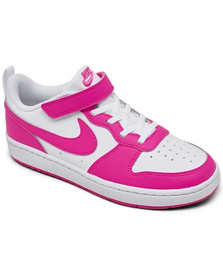 Nike Little Girls Court Borough Low Recraft Fastening Strap Casual Sneakers from Finish Line