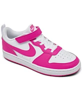 Nike Little Girls Court Borough Low Recraft Fastening Strap Casual Sneakers from Finish Line