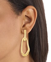 Calvin Klein Gold-Tone Stainless Steel Statement Link Charm Hoop Earrings