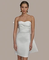 Donna Karan New York Women's Sweetheart-Neck Bow-Trim Dress
