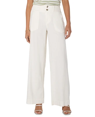 Liverpool Los Angeles Women's Utility Patch Pocket Wide Leg Pants