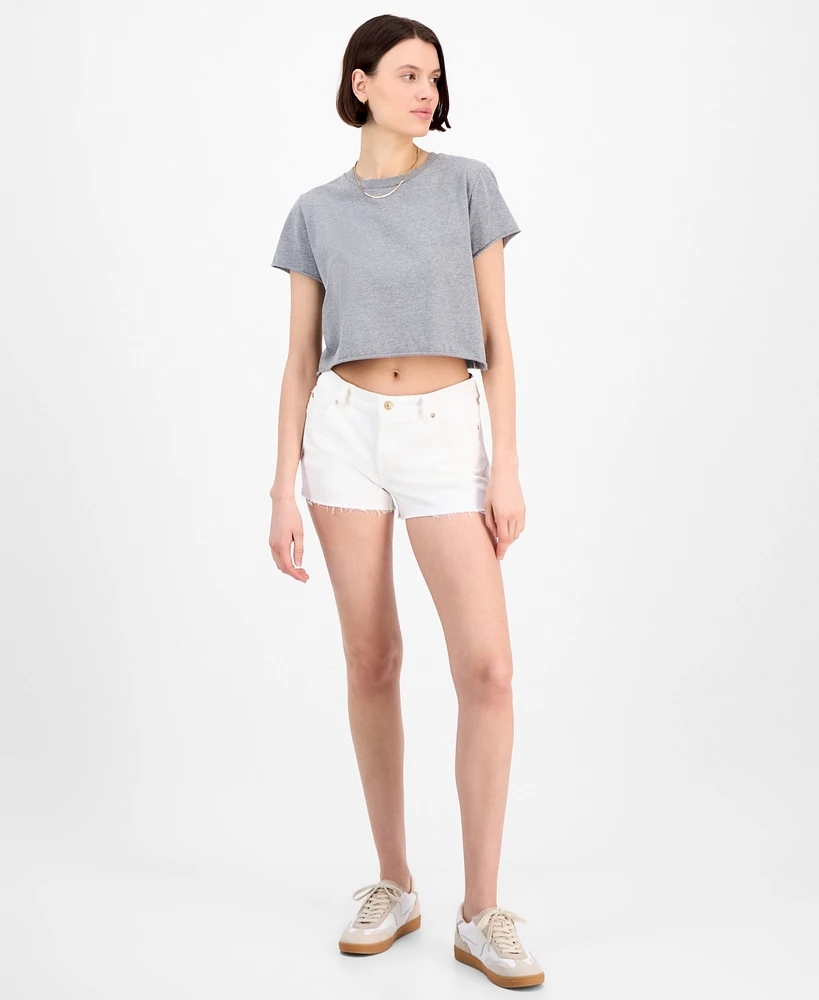 7 For All Mankind Women's Mid-Rise Cut-Off Denim Shorts