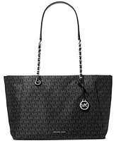 Michael Kors Georgia Logo Brown Zip Top Tote Bag