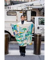 Jessie Zhao New York Double Sided Wool Silk Scarf Of Tropical Breeze