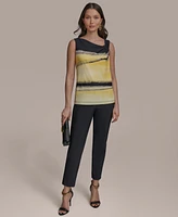 Donna Karan New York Women's Printed U-Wire Top
