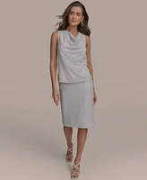 Donna Karan New York Women's Sequined Cowlneck Top