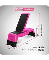 HolaHatha Multifunctional Fitness Aerobic Deck with Storage Compartment, Pink