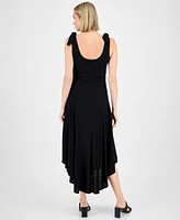 Rachel Roy Women's Estelle Knot-Shoulder Ruched Midi Dress