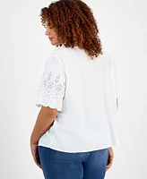 Style & Co Plus Short-Sleeve Blouse, Exclusively at Macy's